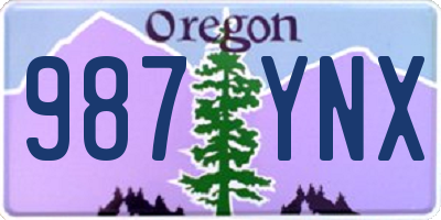 OR license plate 987YNX