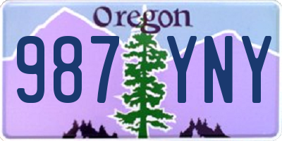 OR license plate 987YNY