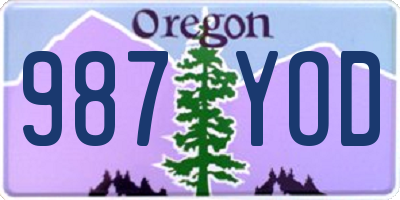 OR license plate 987YOD