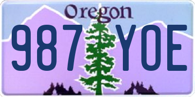 OR license plate 987YOE