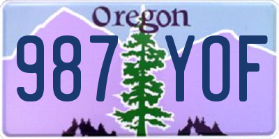 OR license plate 987YOF