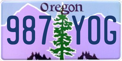 OR license plate 987YOG