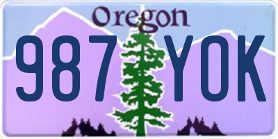 OR license plate 987YOK