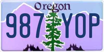 OR license plate 987YOP