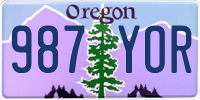 OR license plate 987YOR