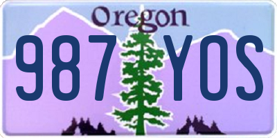 OR license plate 987YOS