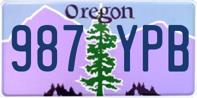 OR license plate 987YPB