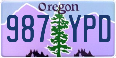 OR license plate 987YPD