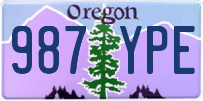 OR license plate 987YPE