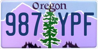 OR license plate 987YPF