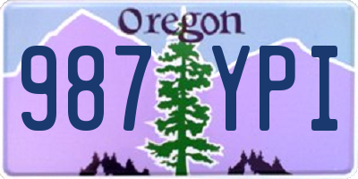 OR license plate 987YPI