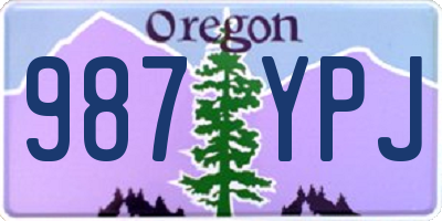 OR license plate 987YPJ