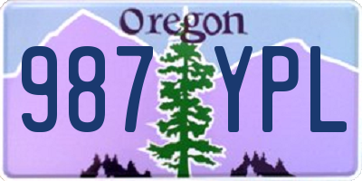 OR license plate 987YPL