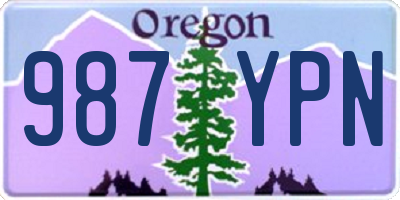 OR license plate 987YPN