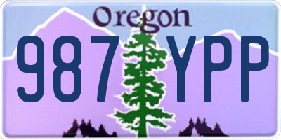 OR license plate 987YPP