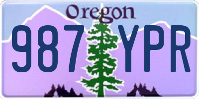 OR license plate 987YPR