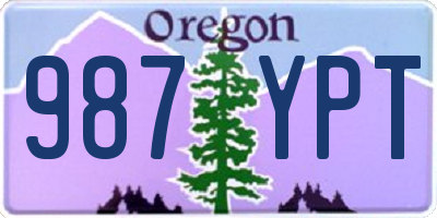 OR license plate 987YPT