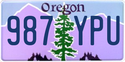 OR license plate 987YPU