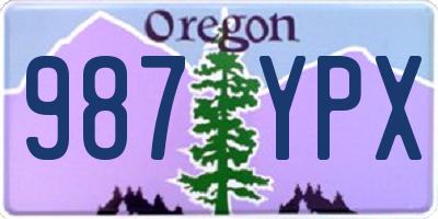 OR license plate 987YPX