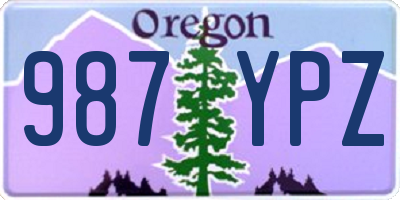 OR license plate 987YPZ