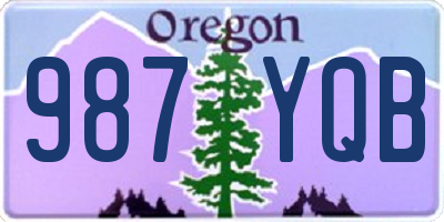 OR license plate 987YQB