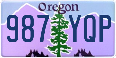 OR license plate 987YQP