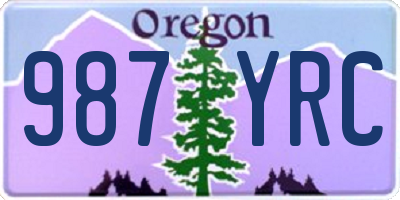 OR license plate 987YRC
