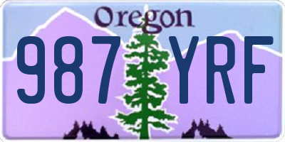 OR license plate 987YRF