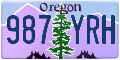 OR license plate 987YRH