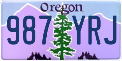 OR license plate 987YRJ