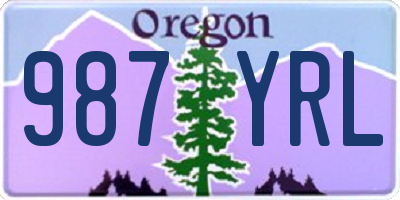 OR license plate 987YRL