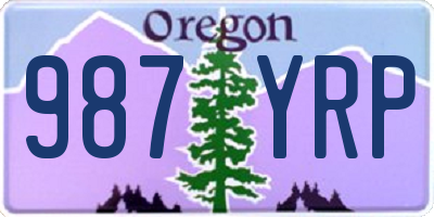 OR license plate 987YRP