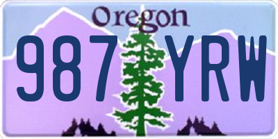 OR license plate 987YRW