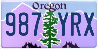 OR license plate 987YRX