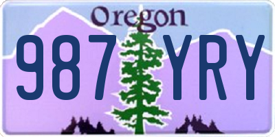 OR license plate 987YRY