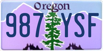 OR license plate 987YSF