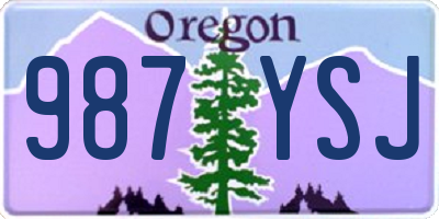 OR license plate 987YSJ