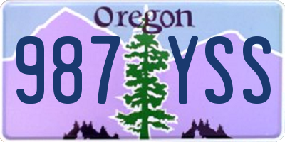 OR license plate 987YSS