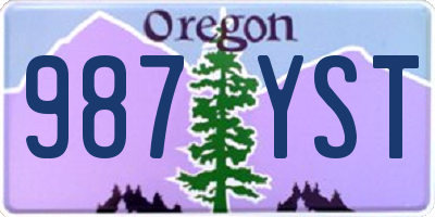 OR license plate 987YST