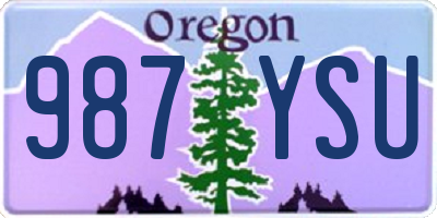 OR license plate 987YSU