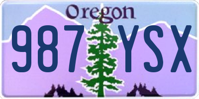 OR license plate 987YSX