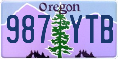 OR license plate 987YTB