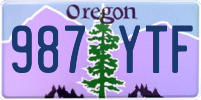 OR license plate 987YTF