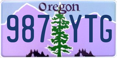 OR license plate 987YTG