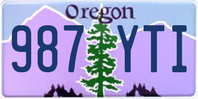 OR license plate 987YTI