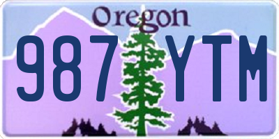OR license plate 987YTM
