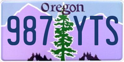 OR license plate 987YTS