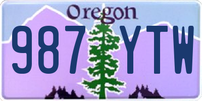 OR license plate 987YTW