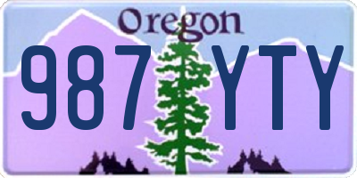 OR license plate 987YTY