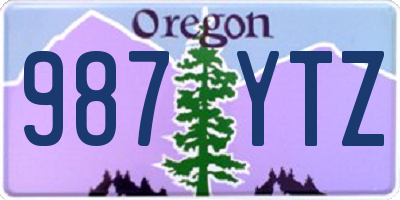 OR license plate 987YTZ